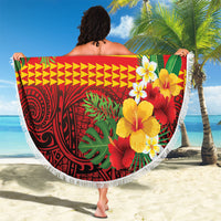Hawaii Ku Kia'i Mauna Beach Blanket Hibiscus Kakau Pattern LT9 - Polynesian Pride