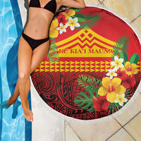 Hawaii Ku Kia'i Mauna Beach Blanket Hibiscus Kakau Pattern LT9 - Polynesian Pride