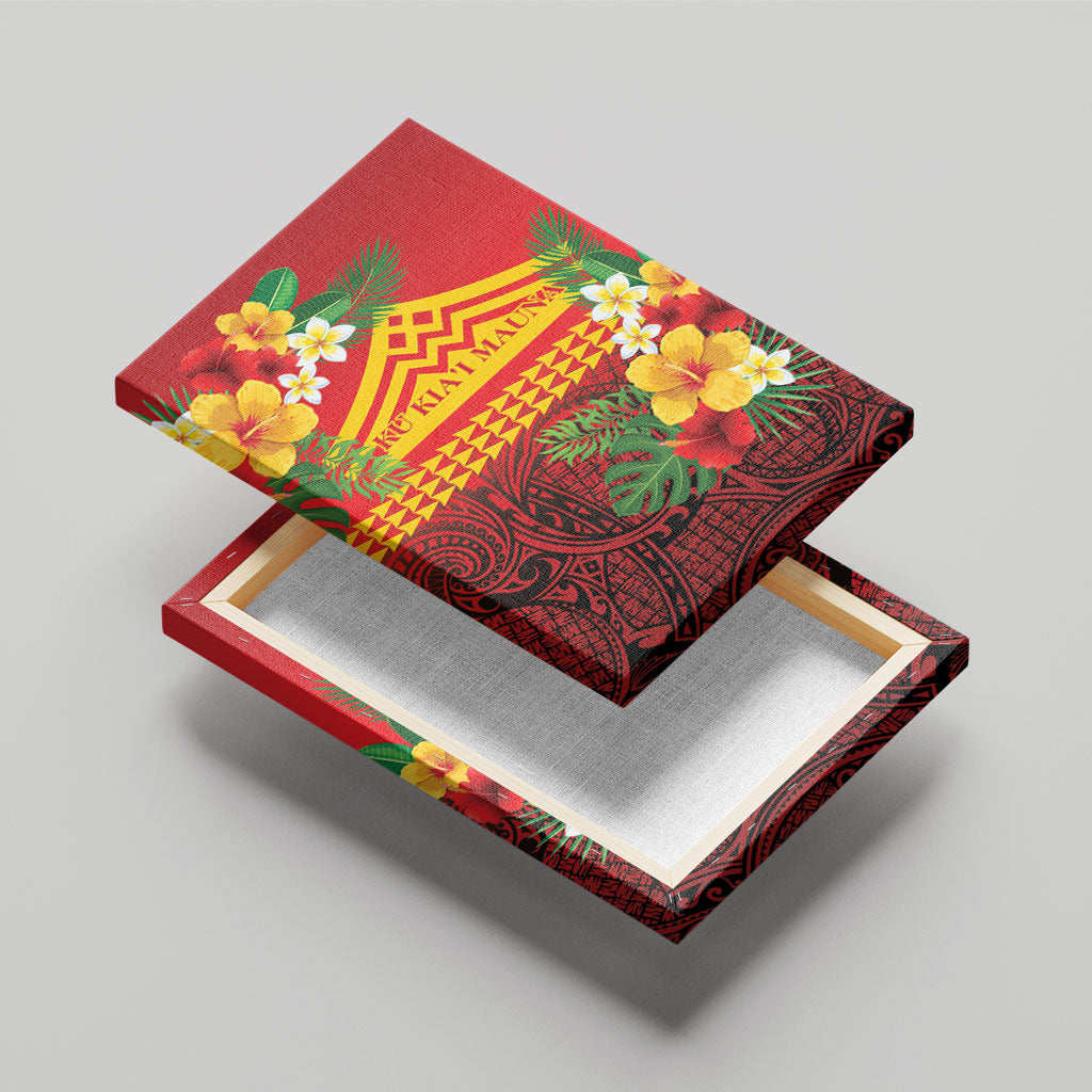 Hawaii Ku Kia'i Mauna Canvas Wall Art Hibiscus Kakau Pattern LT9 - Polynesian Pride