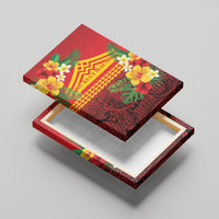 Hawaii Ku Kia'i Mauna Canvas Wall Art Hibiscus Kakau Pattern LT9 - Polynesian Pride