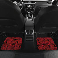 Hawaii Ku Kia'i Mauna Personalized Car Mats Hibiscus Kakau Pattern LT9 Set 2pcs - Back Red - Polynesian Pride