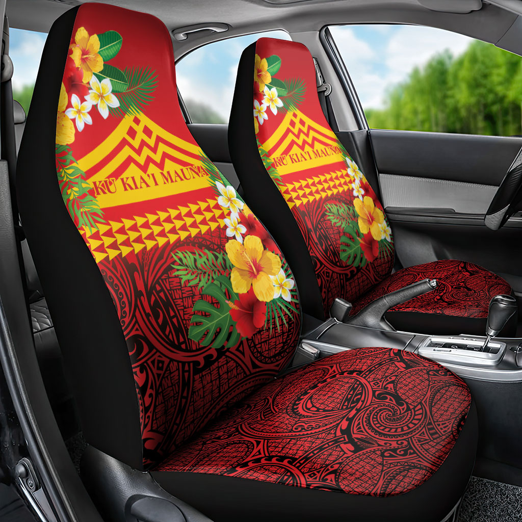 Hawaii Ku Kia'i Mauna Car Seat Cover Hibiscus Kakau Pattern LT9 - Polynesian Pride