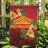 Hawaii Ku Kia'i Mauna Garden Flag Hibiscus Kakau Pattern LT9 Garden Flag Red - Polynesian Pride