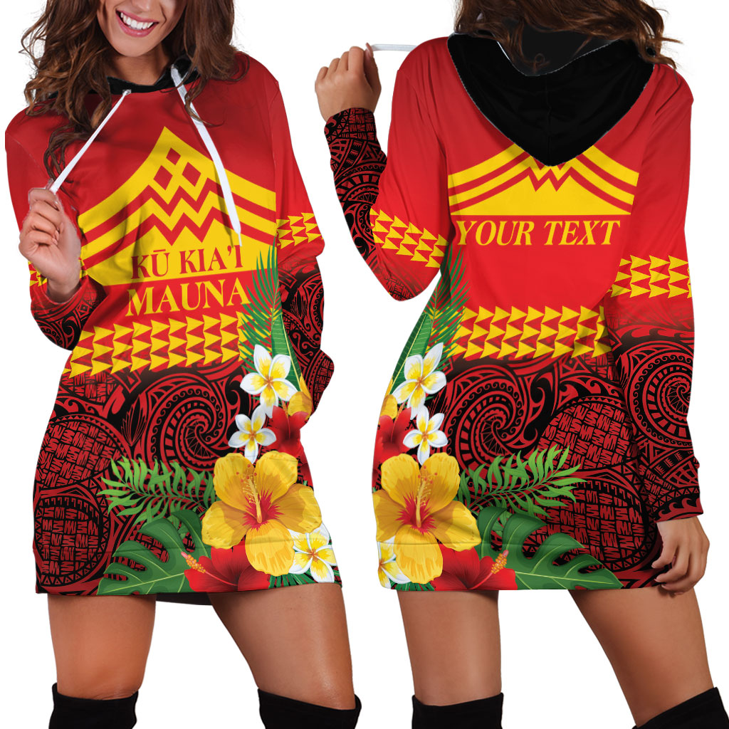 Hawaii Ku Kia'i Mauna Personalized Hoodie Dress Hibiscus Kakau Pattern LT9 - Polynesian Pride