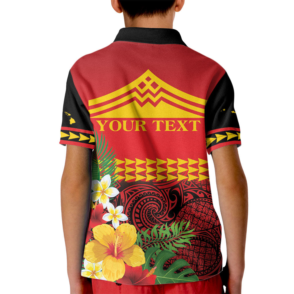 Hawaii Ku Kia'i Mauna Personalized Kid Polo Shirt Hibiscus Kakau Pattern LT9 - Polynesian Pride