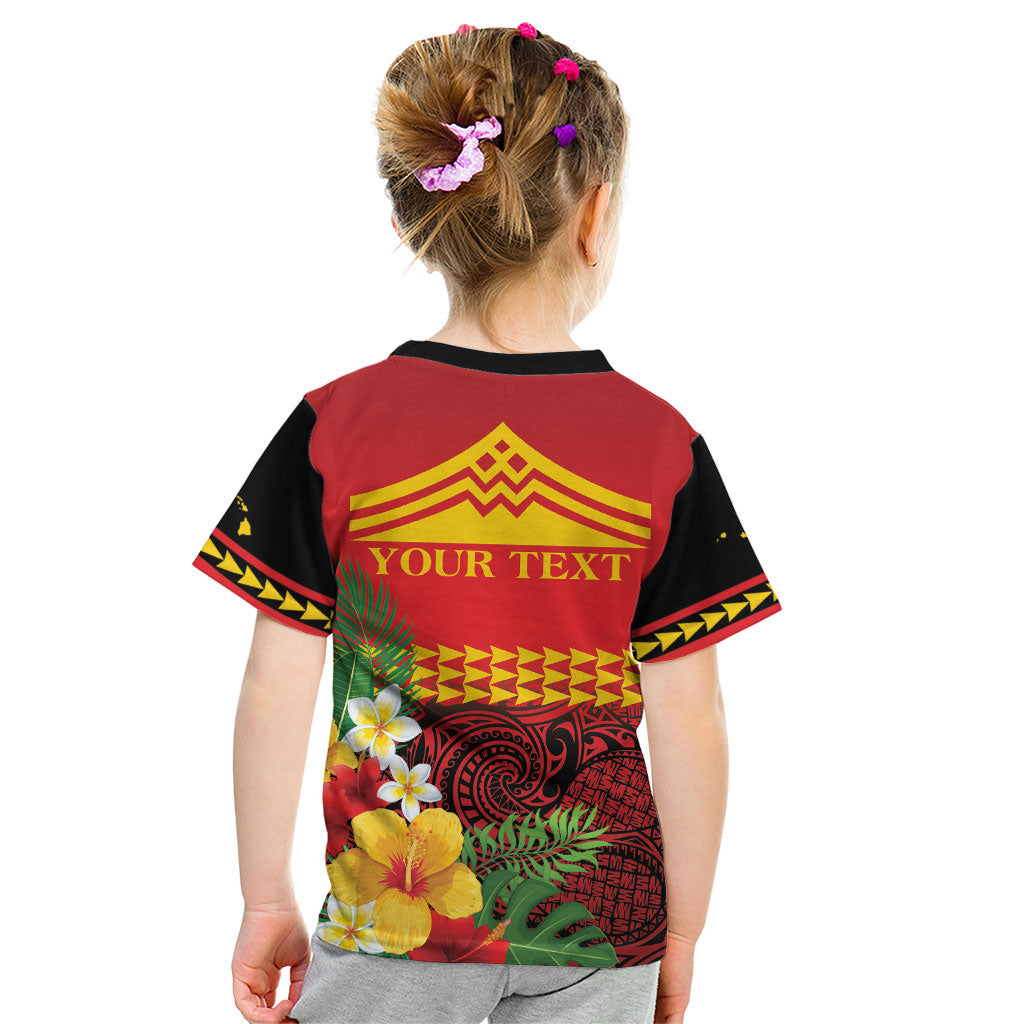 Hawaii Ku Kia'i Mauna Personalized Kid T Shirt Hibiscus Kakau Pattern LT9 - Polynesian Pride