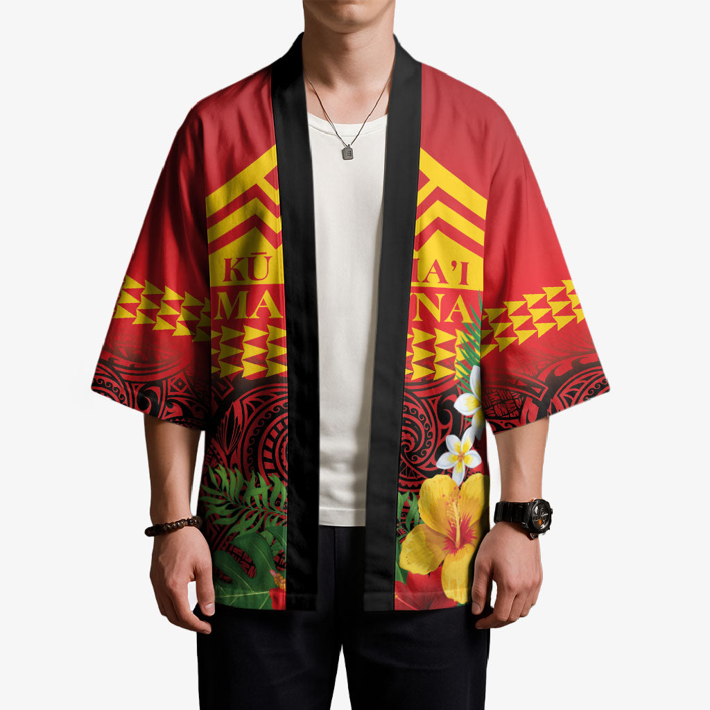 Hawaii Ku Kia'i Mauna Personalized Kimono Hibiscus Kakau Pattern LT9 - Polynesian Pride
