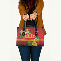 Hawaii Ku Kia'i Mauna Leather Bag Hibiscus Kakau Pattern LT9 - Polynesian Pride