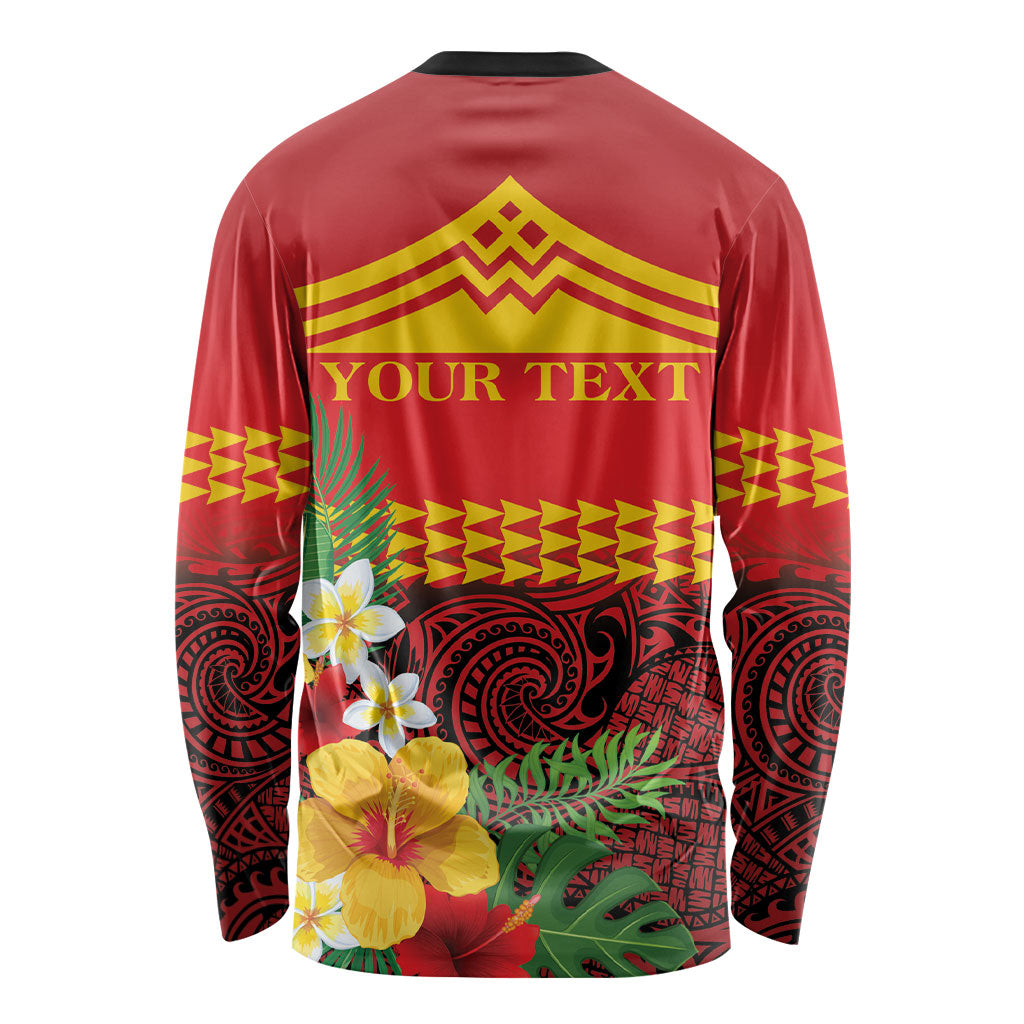 Hawaii Ku Kia'i Mauna Personalized Long Sleeve Shirt Hibiscus Kakau Pattern LT9 - Polynesian Pride