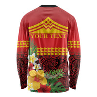 Hawaii Ku Kia'i Mauna Personalized Long Sleeve Shirt Hibiscus Kakau Pattern LT9 - Polynesian Pride