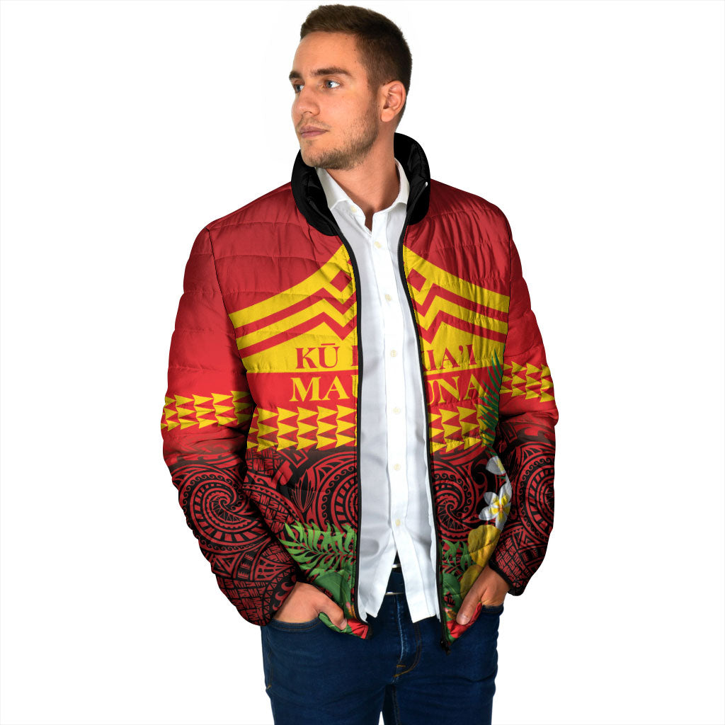Hawaii Ku Kia'i Mauna Personalized Padded Jacket Hibiscus Kakau Pattern LT9 - Polynesian Pride