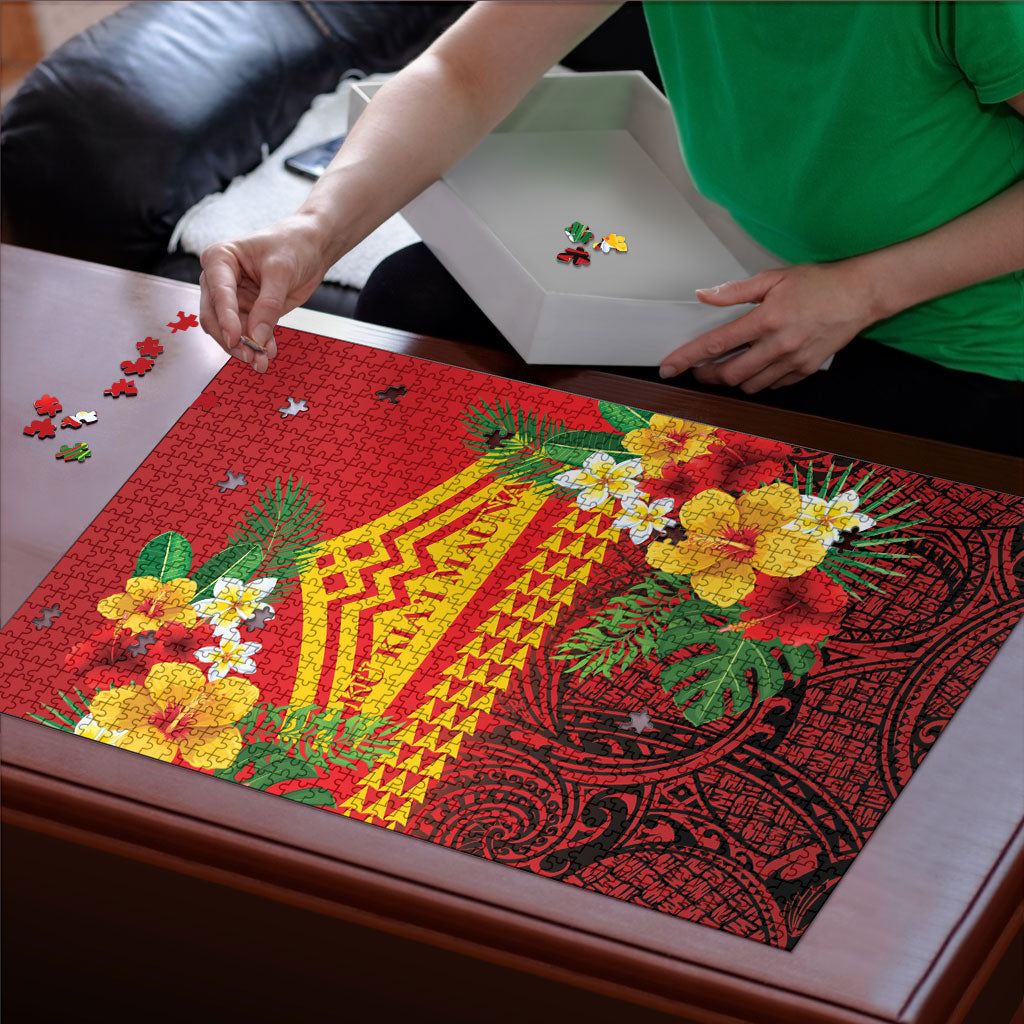 Hawaii Ku Kia'i Mauna Puzzle Hibiscus Kakau Pattern LT9 - Polynesian Pride
