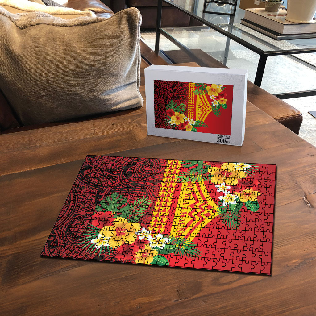 Hawaii Ku Kia'i Mauna Puzzle Hibiscus Kakau Pattern LT9 - Polynesian Pride