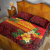 Hawaii Ku Kia'i Mauna Quilt Bed Set Hibiscus Kakau Pattern LT9 - Polynesian Pride