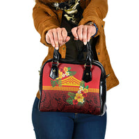Hawaii Ku Kia'i Mauna Shoulder Handbag Hibiscus Kakau Pattern LT9 One Size Red - Polynesian Pride