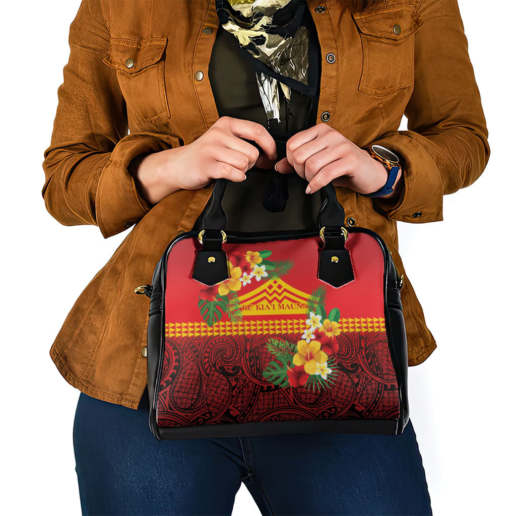 Hawaii Ku Kia'i Mauna Shoulder Handbag Hibiscus Kakau Pattern LT9 - Polynesian Pride