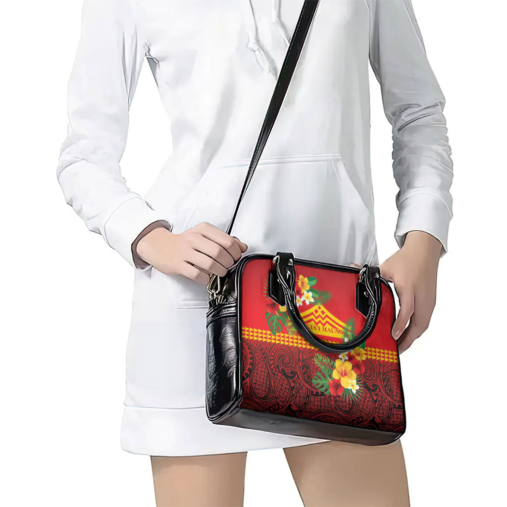 Hawaii Ku Kia'i Mauna Shoulder Handbag Hibiscus Kakau Pattern LT9 - Polynesian Pride