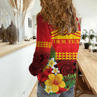 Hawaii Ku Kia'i Mauna Personalized Women Casual Shirt Hibiscus Kakau Pattern LT9 - Polynesian Pride