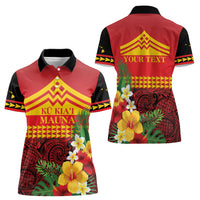Hawaii Ku Kia'i Mauna Personalized Women Polo Shirt Hibiscus Kakau Pattern LT9 - Polynesian Pride