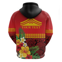 Hawaii Ku Kia'i Mauna Personalized Zip Hoodie Hibiscus Kakau Pattern LT9 - Polynesian Pride