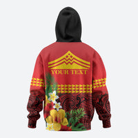 Hawaii Ku Kia'i Mauna Personalized Zip Hoodie Hibiscus Kakau Pattern LT9 - Polynesian Pride