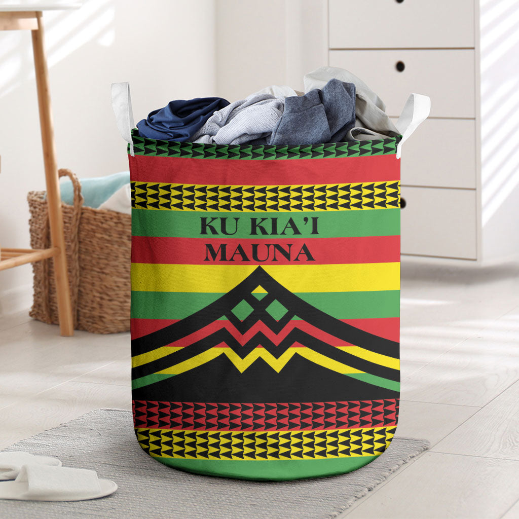 Hawaii Ku Kia'i Mauna Laundry Basket Hawaiian Kanaka Maoli Motif LT9 Green - Polynesian Pride