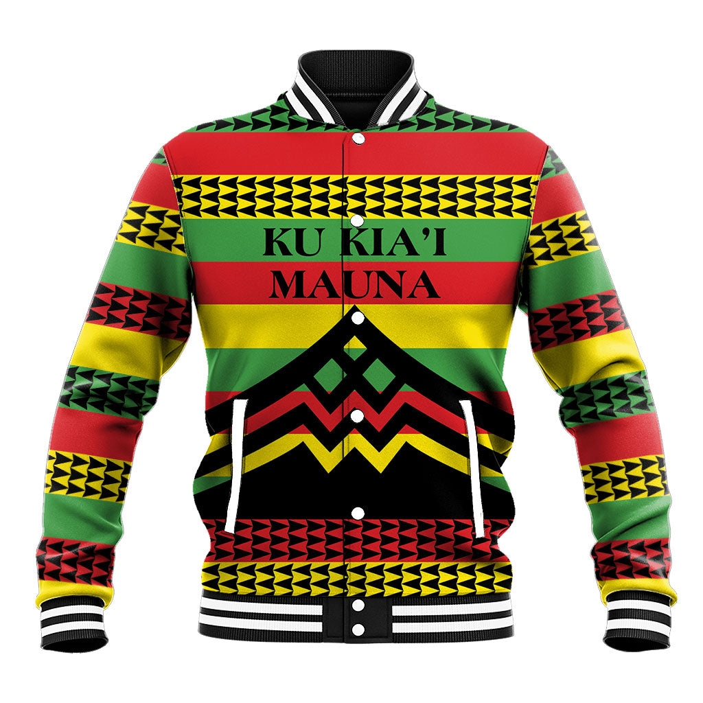 Hawaii Ku Kia'i Mauna Personalized Baseball Jacket Hawaiian Kanaka Maoli Motif LT9 Unisex Green - Polynesian Pride