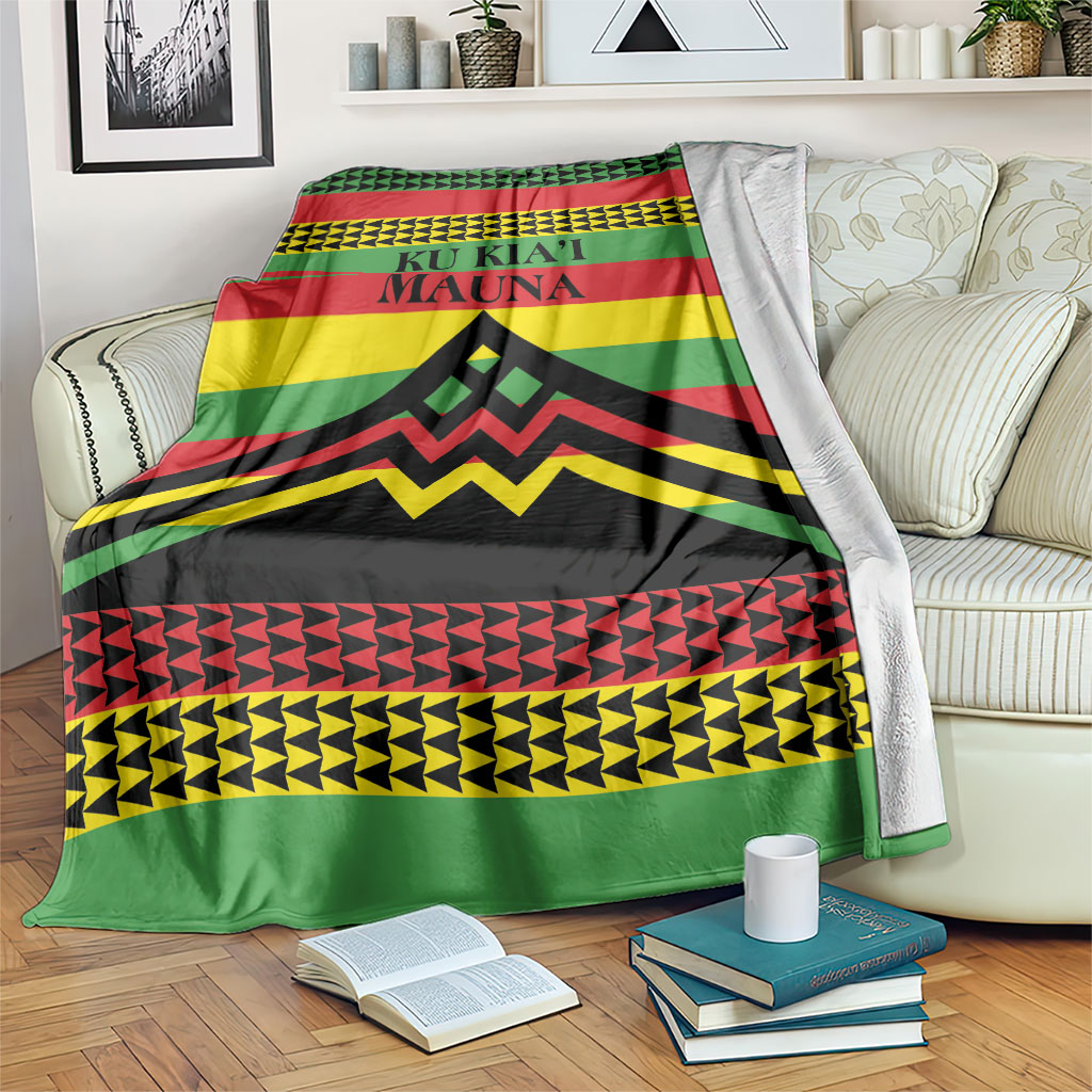 Hawaii Ku Kia'i Mauna Blanket Hawaiian Kanaka Maoli Motif LT9 Green - Polynesian Pride
