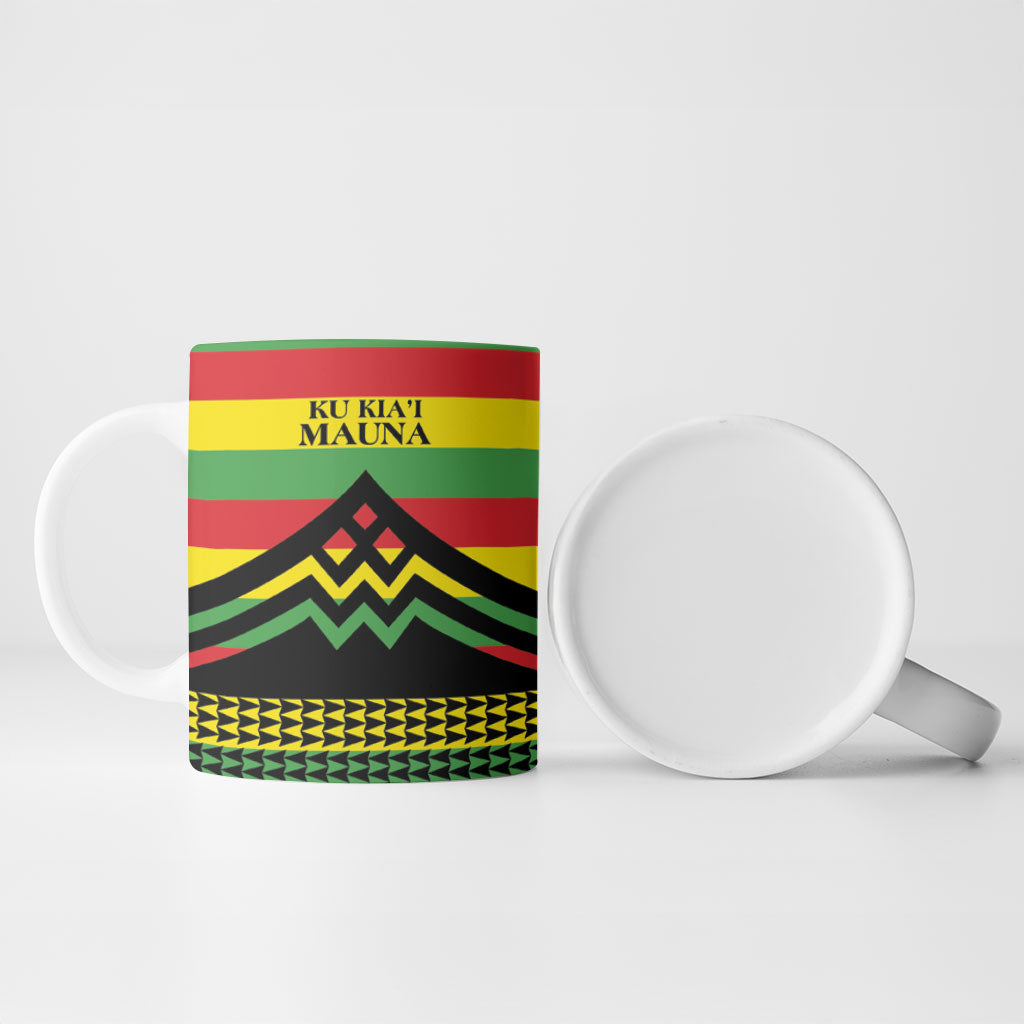 Hawaii Ku Kia'i Mauna Personalized Ceramic Mug Hawaiian Kanaka Maoli Motif LT9 - Polynesian Pride