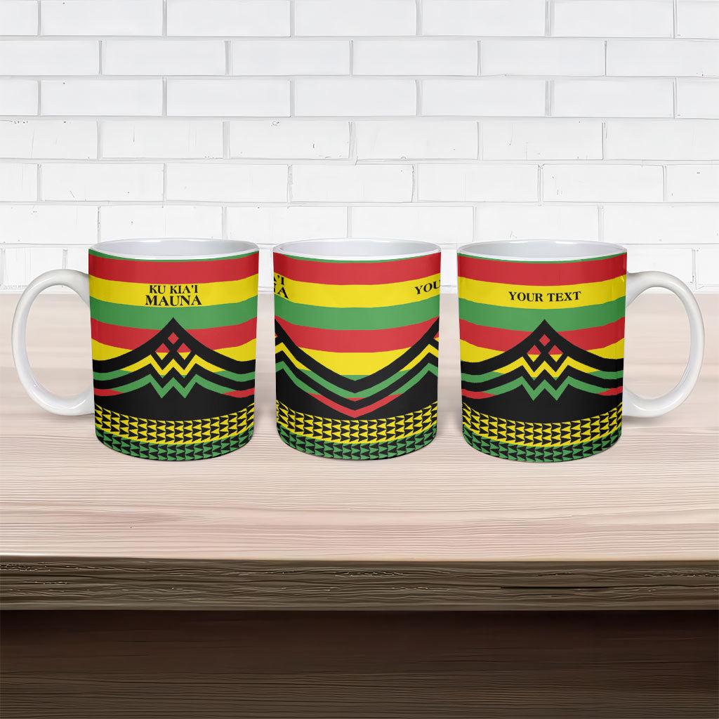 Hawaii Ku Kia'i Mauna Personalized Ceramic Mug Hawaiian Kanaka Maoli Motif LT9 - Polynesian Pride