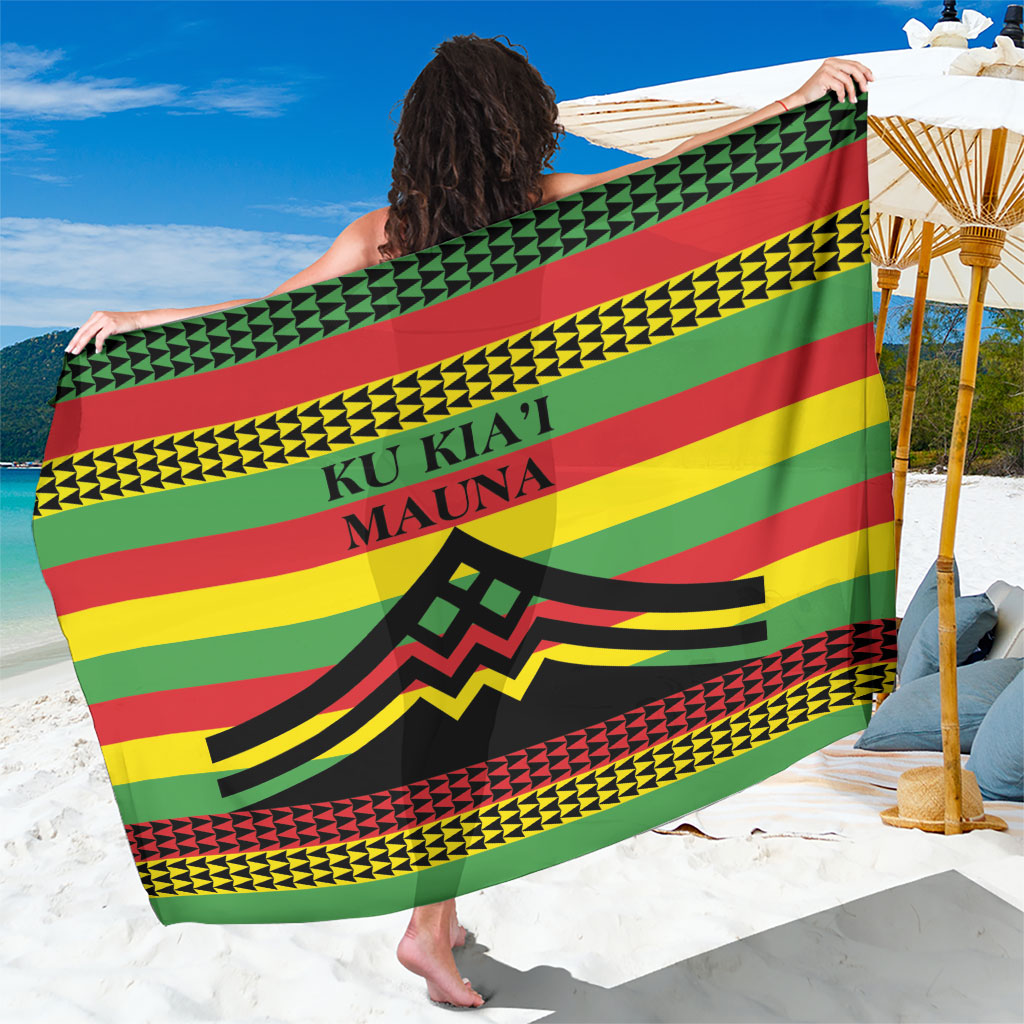 Hawaii Ku Kia'i Mauna Sarong Hawaiian Kanaka Maoli Motif LT9 One Size 44 x 66 inches Green - Polynesian Pride