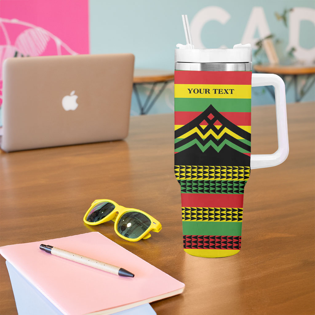 Hawaii Ku Kia'i Mauna Personalized Tumbler With Handle Hawaiian Kanaka Maoli Motif LT9 - Polynesian Pride
