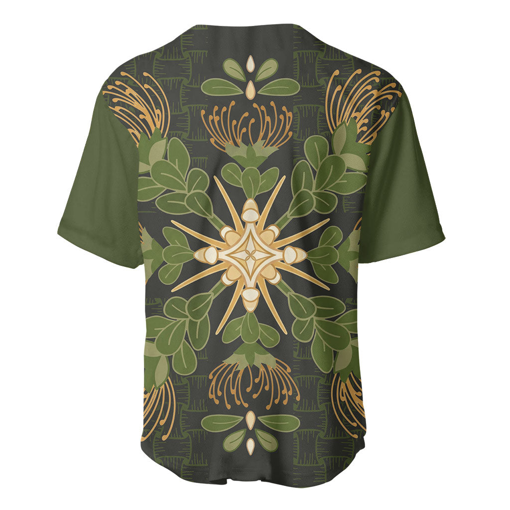 Hawaii Ohia Lehua Squares Baseball Jersey Hawaiian Quilt Inspired Floral Pattern LT9 - Polynesian Pride