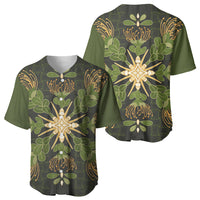 Hawaii Ohia Lehua Squares Baseball Jersey Hawaiian Quilt Inspired Floral Pattern LT9 - Polynesian Pride