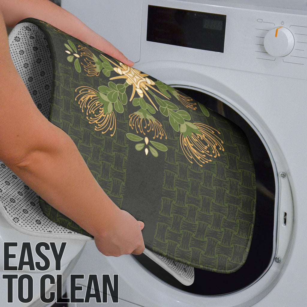 Hawaii Ohia Lehua Squares Bathroom Set Hawaiian Quilt Inspired Floral Pattern LT9 - Polynesian Pride