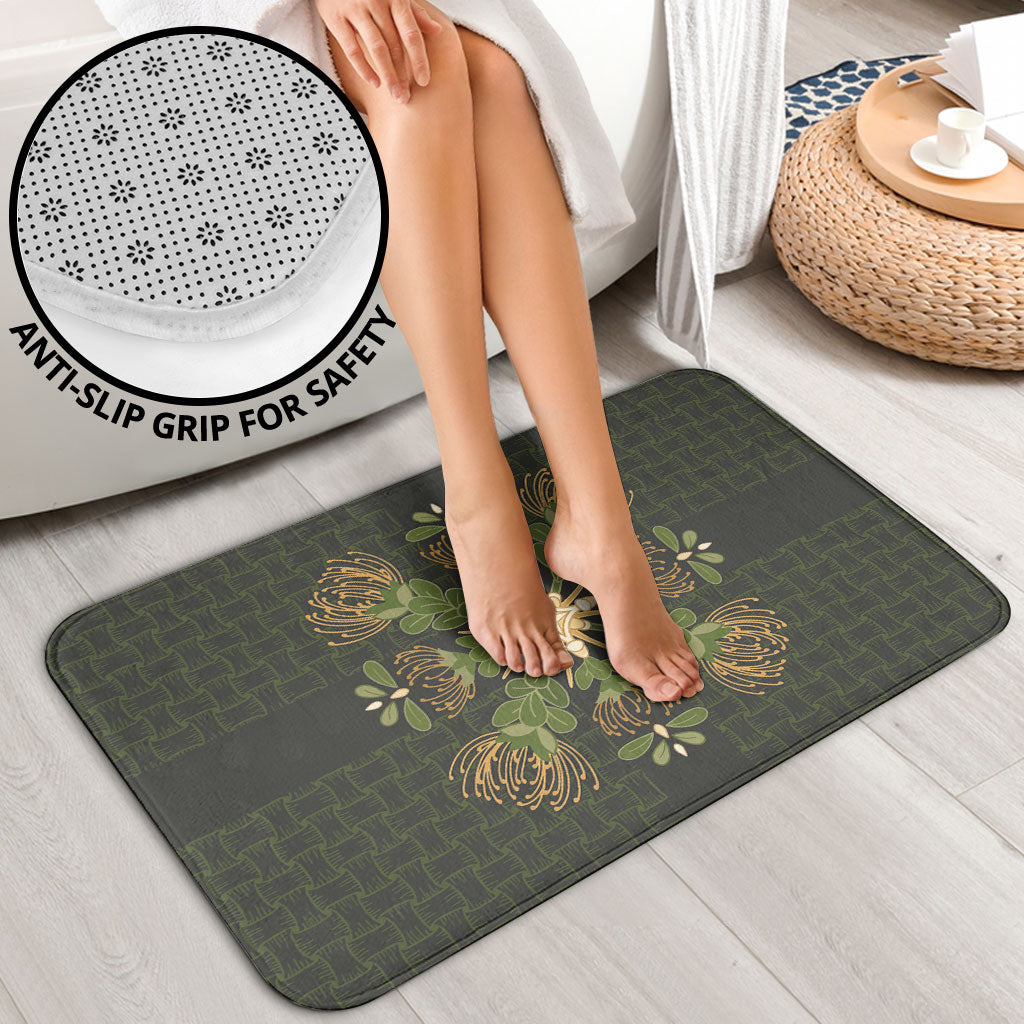 Hawaii Ohia Lehua Squares Bathroom Set Hawaiian Quilt Inspired Floral Pattern LT9 - Polynesian Pride