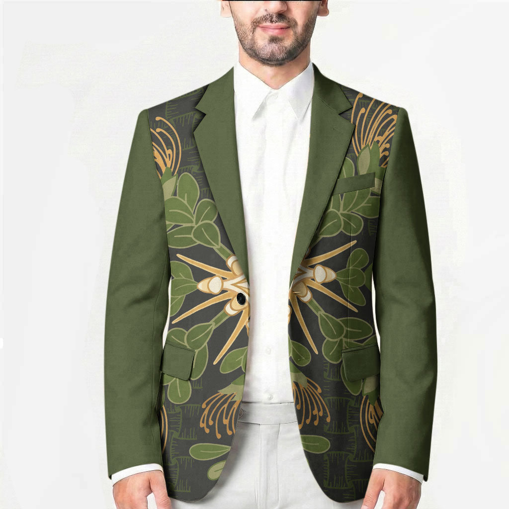 Hawaii Ohia Lehua Squares Blazer Hawaiian Quilt Inspired Floral Pattern LT9 - Polynesian Pride