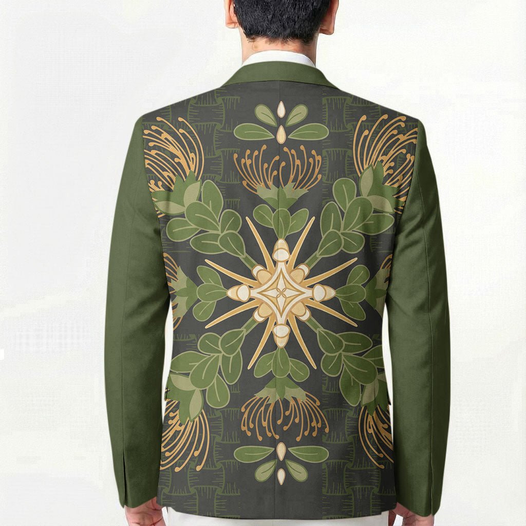 Hawaii Ohia Lehua Squares Blazer Hawaiian Quilt Inspired Floral Pattern LT9 - Polynesian Pride