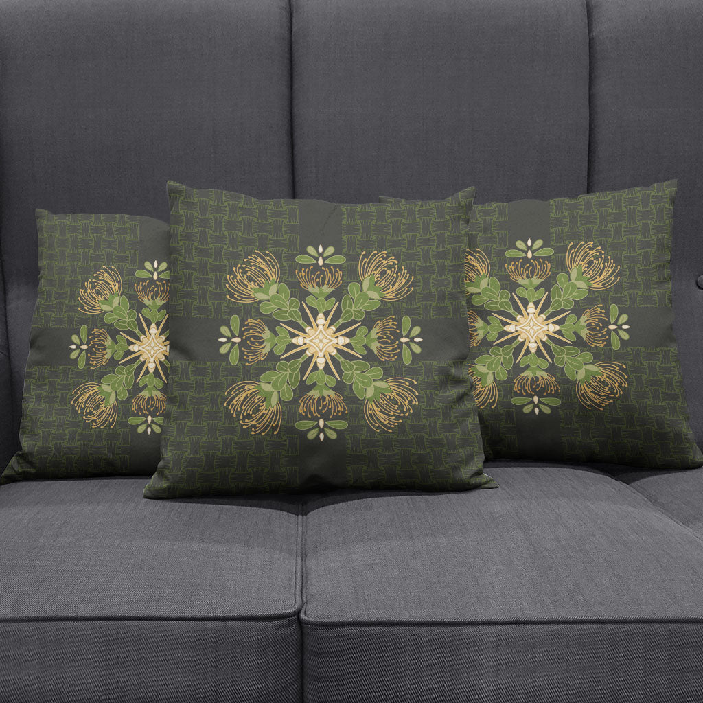 Hawaii Ohia Lehua Squares Pillow Cover Hawaiian Quilt Inspired Floral Pattern LT9 - Polynesian Pride