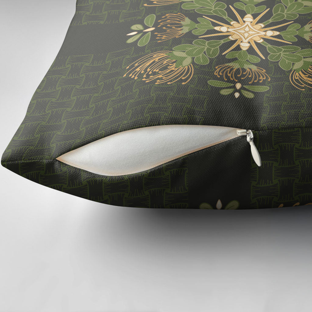 Hawaii Ohia Lehua Squares Pillow Cover Hawaiian Quilt Inspired Floral Pattern LT9 - Polynesian Pride