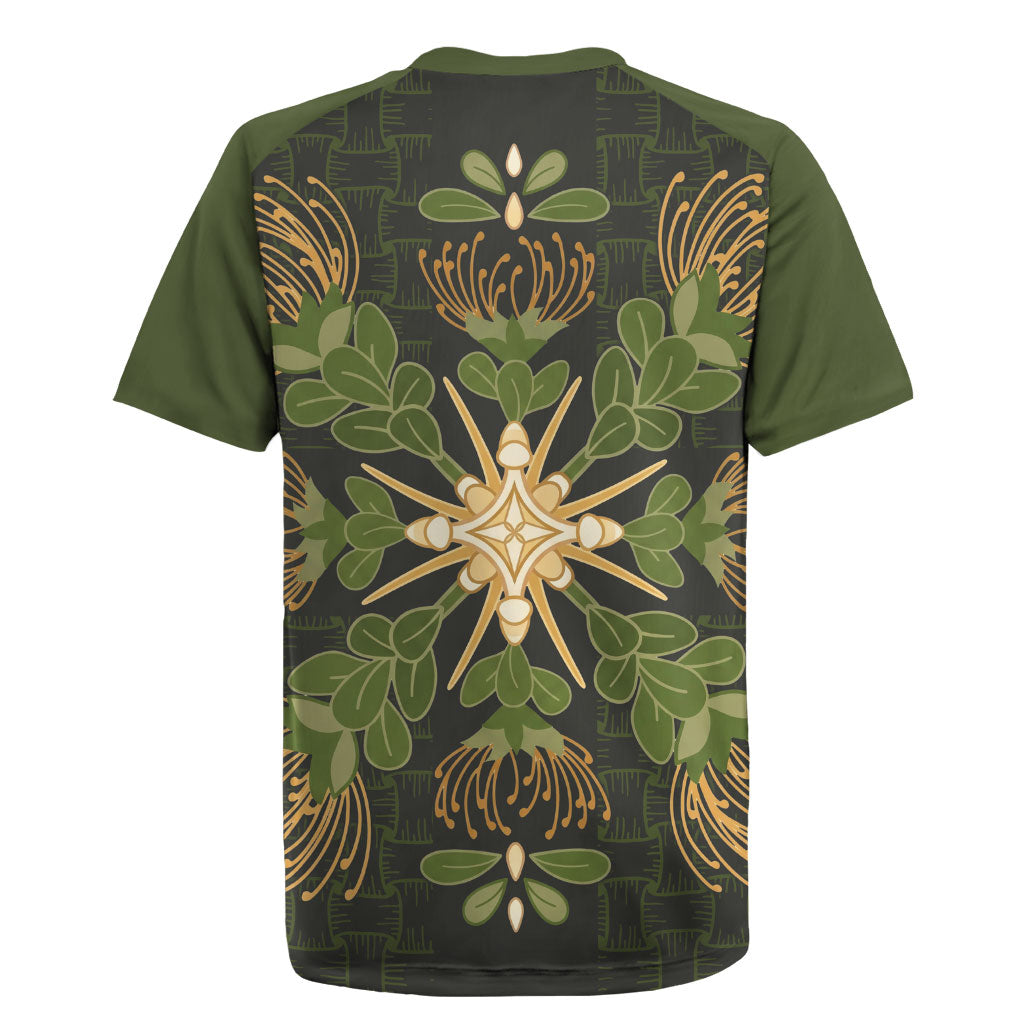 Hawaii Ohia Lehua Squares Rugby Jersey Hawaiian Quilt Inspired Floral Pattern LT9 - Polynesian Pride