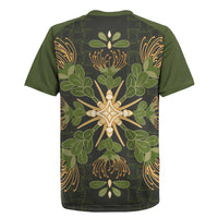 Hawaii Ohia Lehua Squares Rugby Jersey Hawaiian Quilt Inspired Floral Pattern LT9 - Polynesian Pride