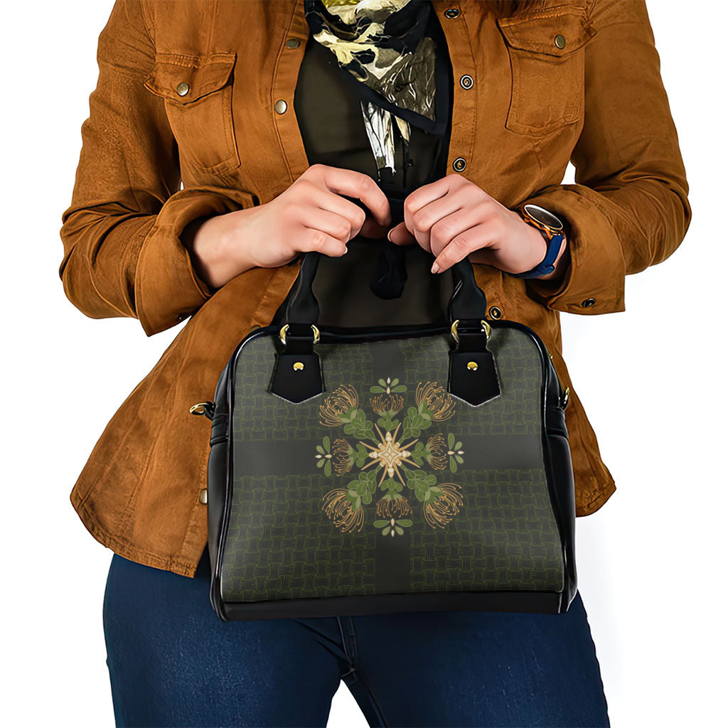 Hawaii Ohia Lehua Squares Shoulder Handbag Hawaiian Quilt Inspired Floral Pattern LT9 - Polynesian Pride