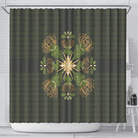 Hawaii Ohia Lehua Squares Shower Curtain Hawaiian Quilt Inspired Floral Pattern LT9 - Polynesian Pride