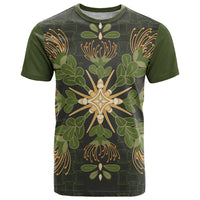 Hawaii Ohia Lehua Squares T Shirt Hawaiian Quilt Inspired Floral Pattern LT9 Green - Polynesian Pride