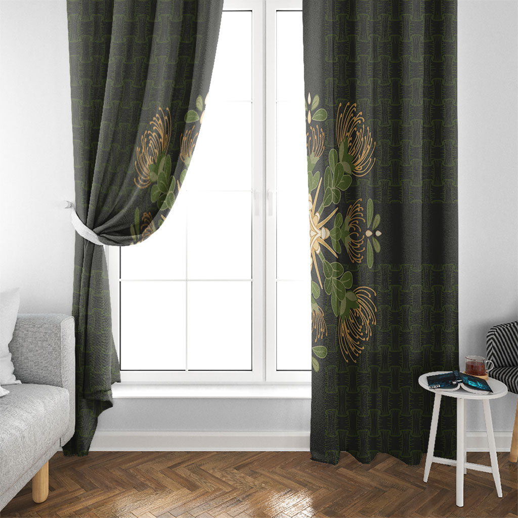 Hawaii Ohia Lehua Squares Window Curtain Hawaiian Quilt Inspired Floral Pattern LT9 - Polynesian Pride