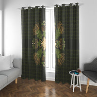 Hawaii Ohia Lehua Squares Window Curtain Hawaiian Quilt Inspired Floral Pattern LT9 With Grommets Green - Polynesian Pride