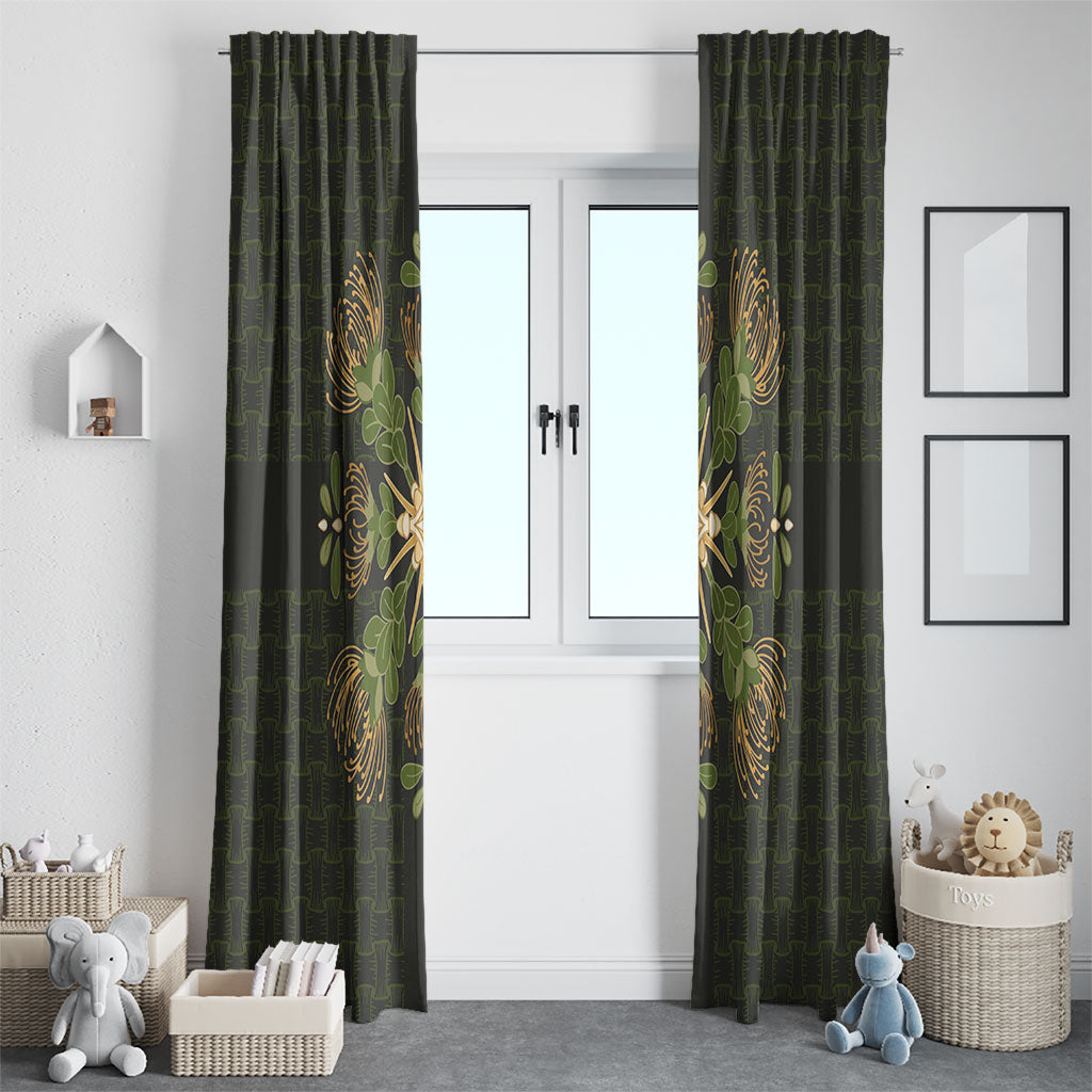 Hawaii Ohia Lehua Squares Window Curtain Hawaiian Quilt Inspired Floral Pattern LT9 - Polynesian Pride