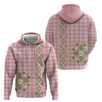 Akala Hamele Hawai'i Palaka Squares Maile Leaf Hoodie Flowers Hawaiian Quilt Patterns LT9 - Polynesian Pride
