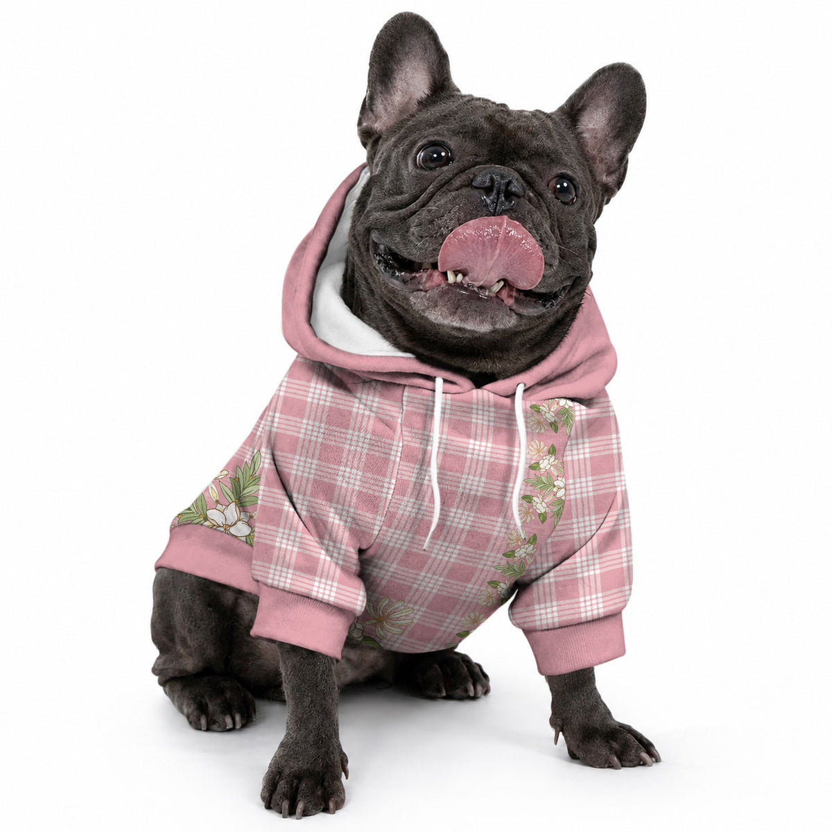 Akala Hamele Hawai'i Palaka Squares Maile Leaf Pet Hoodie Flowers Hawaiian Quilt Patterns LT9 - Polynesian Pride